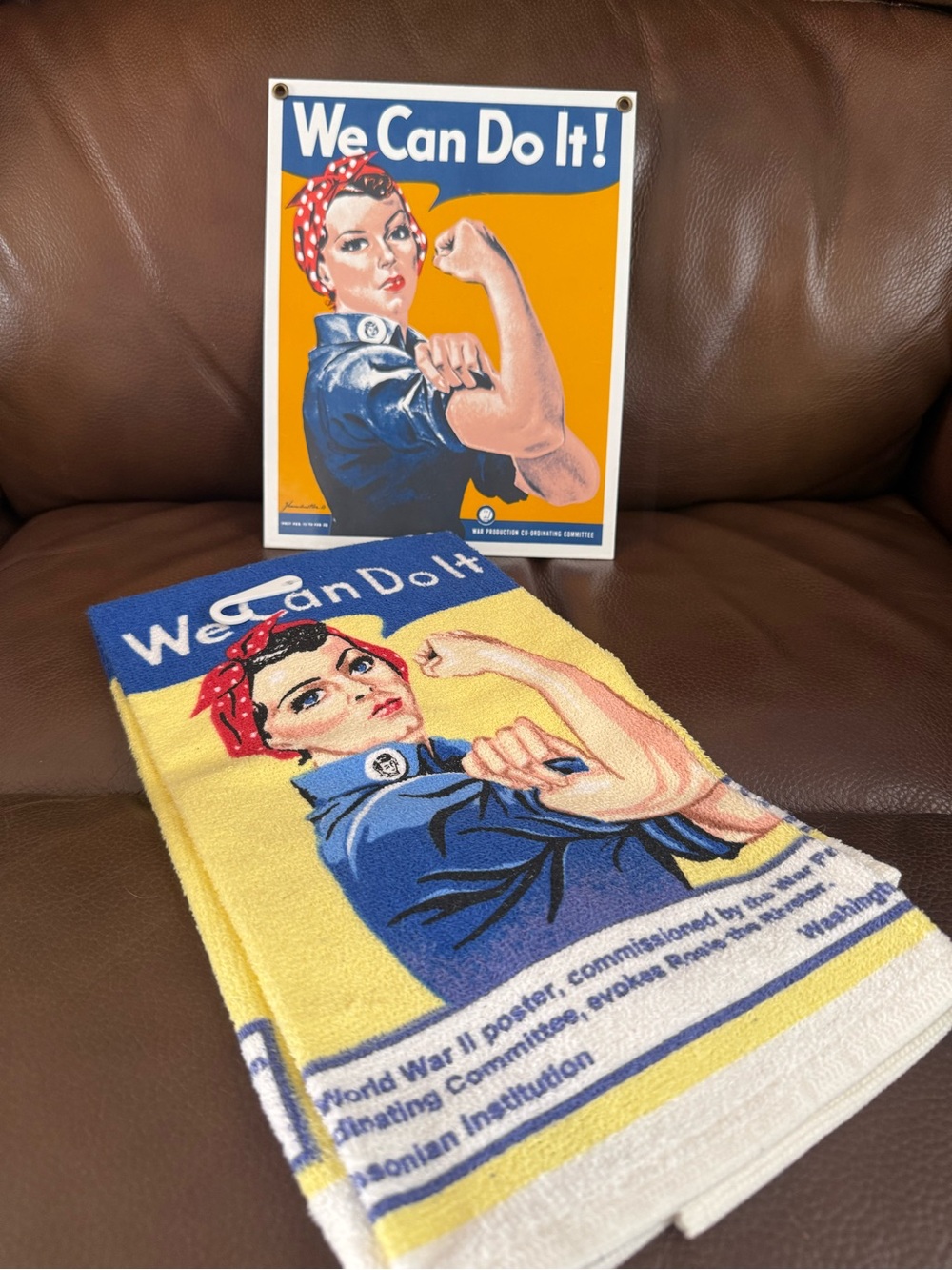 Classic WWII βWe Can Do It!" Metal Poster and Accent Towel